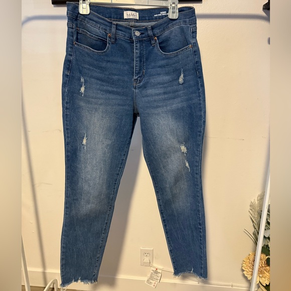 Nicole Miller Distressed Blue Skinny Jeans - Picture 1 of 10
